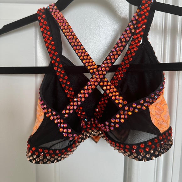 Cute jazz costume. Child size L. Orange and black with headband hat - Picture 6 of 9